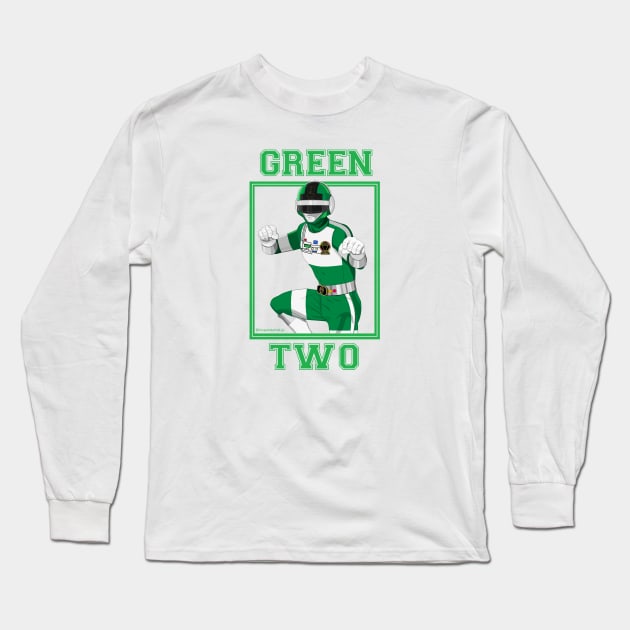 Green Two Long Sleeve T-Shirt by Zapt Art